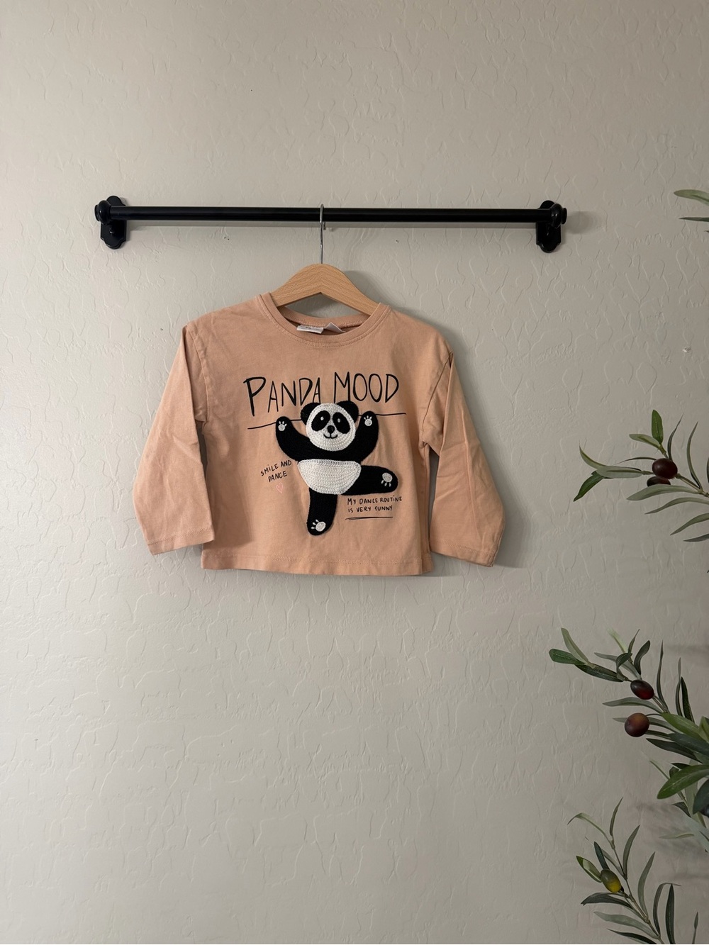 Zara Girls Panda Long-Sleeve Tee
